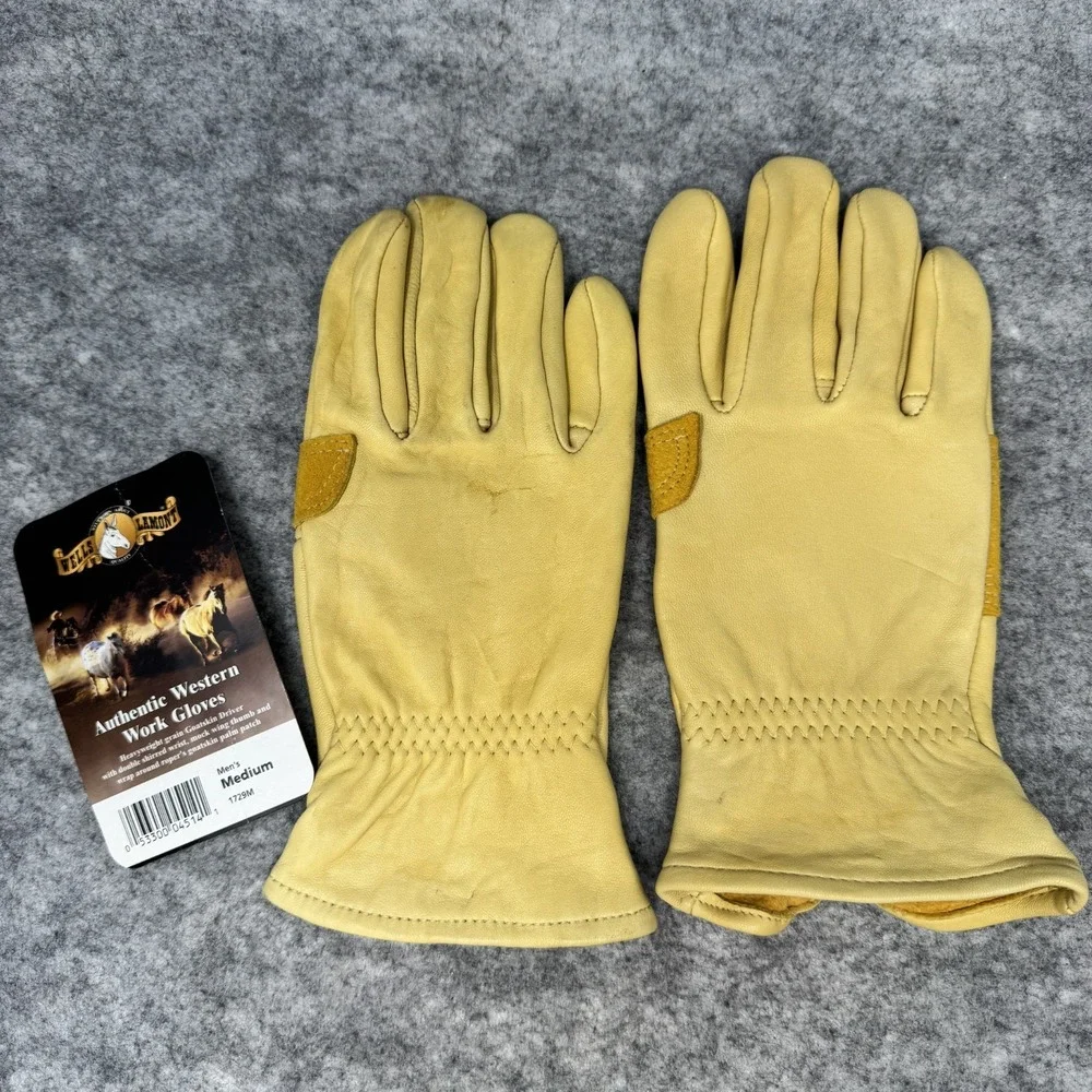 Vintage Wells Lamont Goatskin Leather Worker Driver Gloves 1178L Medium Western